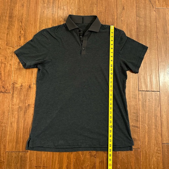 Lululemon Charcoal Gray Evolution Short Sleeve Polo Shirt Sz XL - Picture 7 of 7